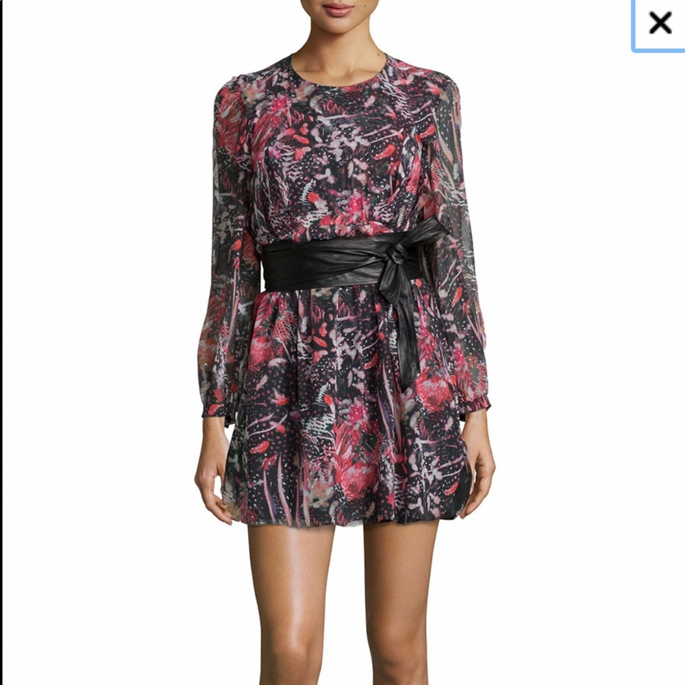 NEW 💖 IRO Deylfe Floral-Print 100% Silk Mini Dress